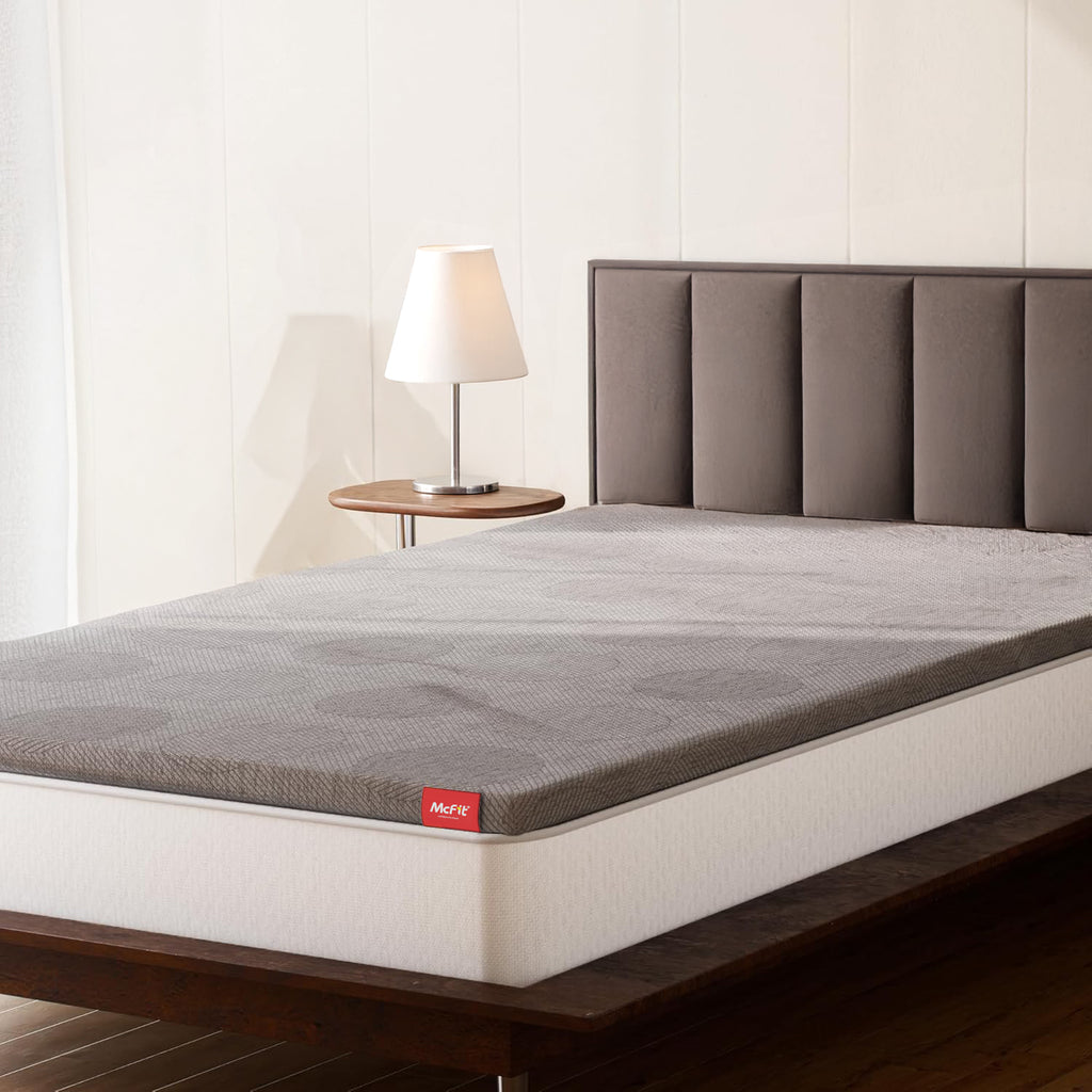 Ultimate Mattress Topper with Premium Cover | Mattress Topper for Back Pain & Neck Pain | Soft & Supportive | 10x Sleep Comfort, Grey