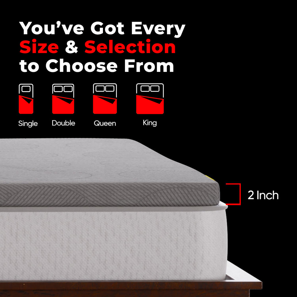 Ultimate Mattress Topper with Premium Cover | Mattress Topper for Back Pain & Neck Pain | Soft & Supportive | 10x Sleep Comfort, Grey