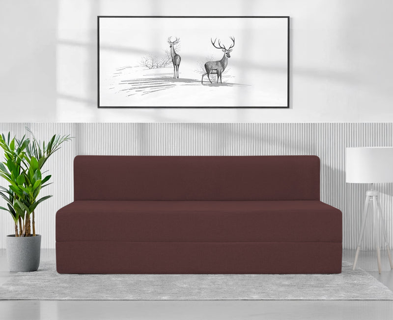 Mcfit Sofa cum Bed | Laser Quilted Velvet | Coffee