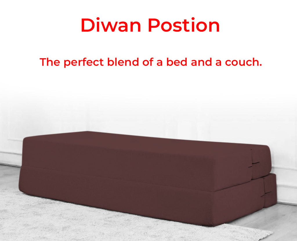 Mcfit Sofa cum Bed | Laser Quilted Velvet | Coffee