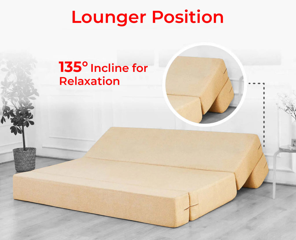 Mcfit Sofa cum Bed | Laser Quilted Velvet | Beige