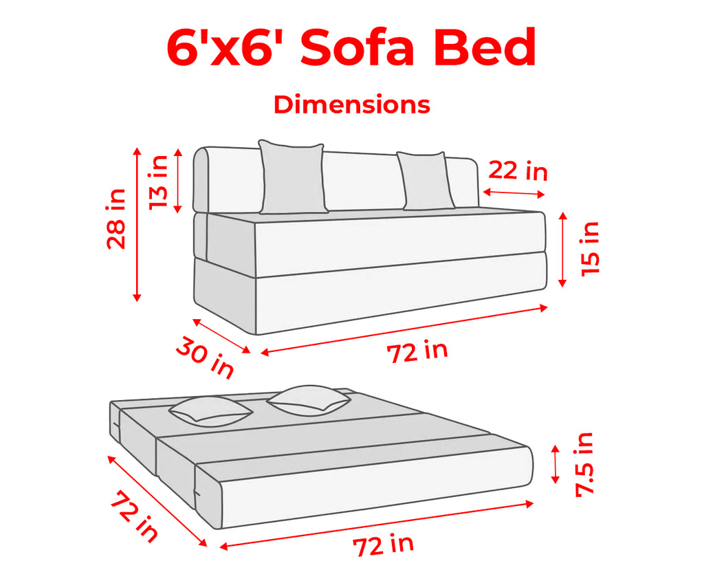 Mcfit Sofa cum Bed | Laser Quilted Velvet | Dark Purple