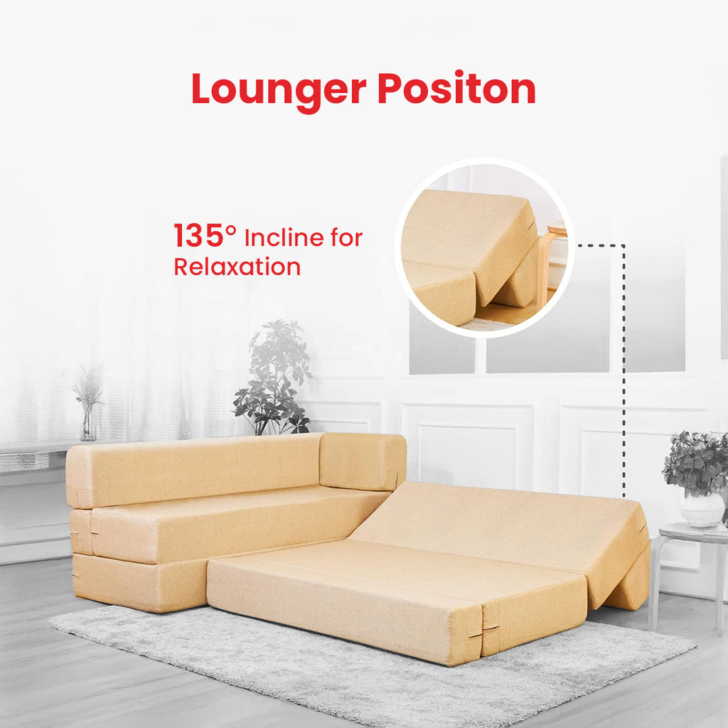 Mcfit L Shaped Sofa Bed | 5 Seater | Diamond Shape Quilted Velvet